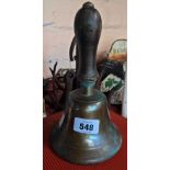 An old cast brass hand bell
