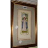 Jean Mitchell: a gilt framed watercolour in the Arts and Crafts style entitled 'Flora' (the Roman