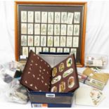 A collection of cigarette and other trade cards, match boxes and stamps on paper - sold with a