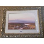 F.J. Widgery: and antiqued framed limited edition coloured print entitled 'Wallabrook Bridge' -