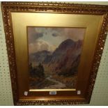 Isaac Cooke: a gilt framed and slipped watercolour entitled 'From Pont Aberglaslyn looking up the