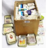 Various cigarette packets containing a large collection of sets and part sets of cigarette and tea