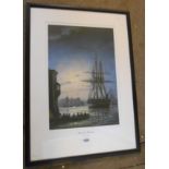 Geoff Hunt: a framed signed artist's proof coloured print entitled 'Treason's Harbour' - signed