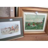 Two framed coloured hunting prints including one entitled 'Gone Away'