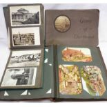 An album containing a quantity of early 20th Century coloured postcards with textured finish
