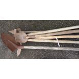 A quantity of long handled garden tools