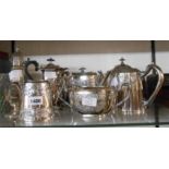 Various silver plated items of teaware - sold with a plated sugar caster