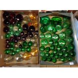 Two boxes containing a large quantity of vintage Luminarc and other French coloured glassware - sold