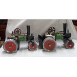 Two vintage Mamod live steam steam rollers - various condition
