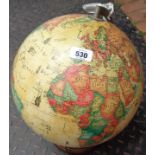 A Readers Digest Scanglobe illuminated world discoverer globe of the world - with original