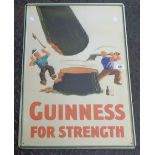 A modern printed tin 'Guinness for Strength' advertising sign