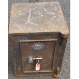 An old Chubb heavy iron safe - with key