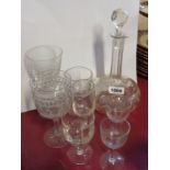 A small quantity of glassware including 1977 Queens Silver Jubilee engraved goblet, decanter, etc.