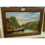 S. Greber: an oak framed oil on board entitled 'The Dart at Totnes' - signed - 30cm X 45cm