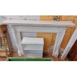 A 1.69m Victorian fire surround with applied decoration and beaded border