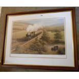 †Don Breckon: a framed signed limited edition coloured locomotive print entitled 'Cross Country' -