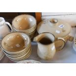 A quantity of Denby stoneware in the Memories pattern including bowls, casserole and jug