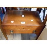 An old oak cutlery canteen with tray fitted interior and drawer, bearing label for Taylor's Witness,