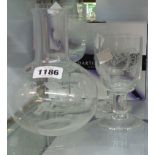 A pair of boxed Dartington crystal Eleanor pattern tumblers - sold with a large Dartington crystal