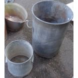 Two galvanised dustbins - lids missing