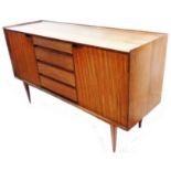 A 1.54m retro Richard Hornby by 'Fine Lady Furniture' for Heals afromosia and teak sideboard with