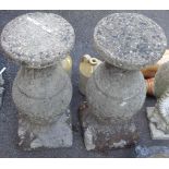 Two concrete pedestals of urn form