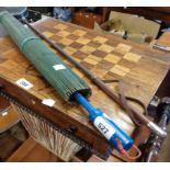 A vintage Japanese parasol - sold with an old riding crop