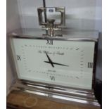 A 48cm chrome plated cased shop display/mantel timepiece in the form of a crown wind pocket watch