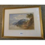 Henry Gastineau: a gilt framed watercolour entitled 'The Dart at Dittisham' - signed - 20cm X 31cm -