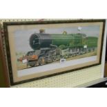 A framed coloured locomotive print entitled 'King George V'