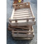 Five old fruit crates with stencilled names