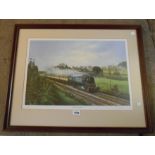 Chris Woods: a framed signed limited edition coloured 'Devon Belle' locomotive print entitled 'A