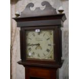 A 19th Century oak longcase clock, the 27cm painted square dial marked for Jno. Peakell of