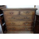 A 1.2m 19th Century mahogany chest of two short and three long graduated drawers with flanking
