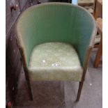 A vintage loom style boudoir tub chair with original sprayed finish