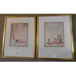 †William Russell Flint: a pair of gilt framed coloured prints, both depicting scenes of nude