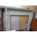 A 1.69m Victorian fire surround with applied decoration and beaded border