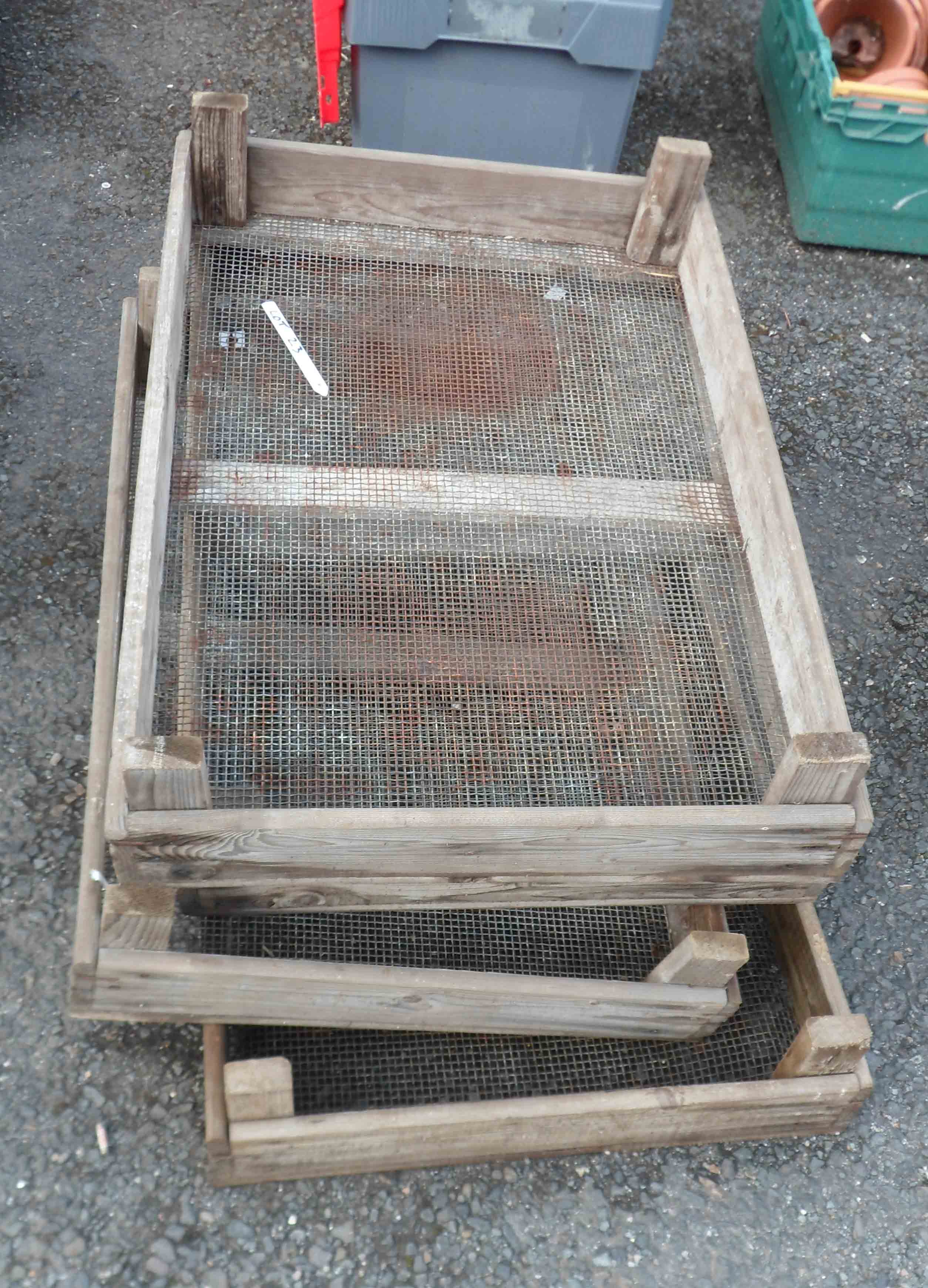 Four old fruit crates marked for Van Waveren, Zeeland