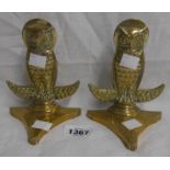 A pair of vintage Art Deco owl pattern bookends