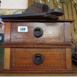 A small four drawer collector's specimen cabinet containing a small quantity of collectable items