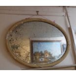 A Georgian style painted wood framed bevelled oval wall mirror a/f