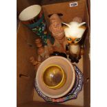 A box containing a quantity of assorted ceramic and other collectable items including studio