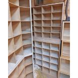 A 1.0m modern mixed wood open shop twenty space pigeon-hole display unit - sold with another