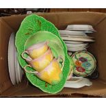 A box containing a quantity of assorted ceramic items including Denby Glyn College bowl, plates,
