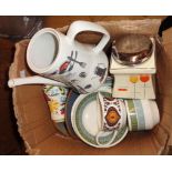 A box containing a quantity of 20th Century ceramics including Midwinter, etc.