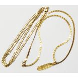 A marked 375 kerb link neck chain - sold with a marked 9kt pendant necklace