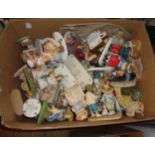 A box containing a large quantity of Leonardo resin figurines designed by Christine Haworth from the