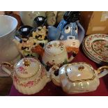 A selection of ceramic teapots including Cardew Designs Walt Disney Eeyore, pirate form, etc. -
