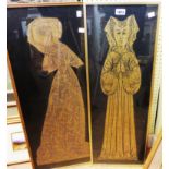 Two similar framed reproduction brass rubbings