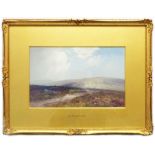 Frederick John Widgery: a gilt framed and slipped gouache entitled 'An Exmoor Road' - signed and